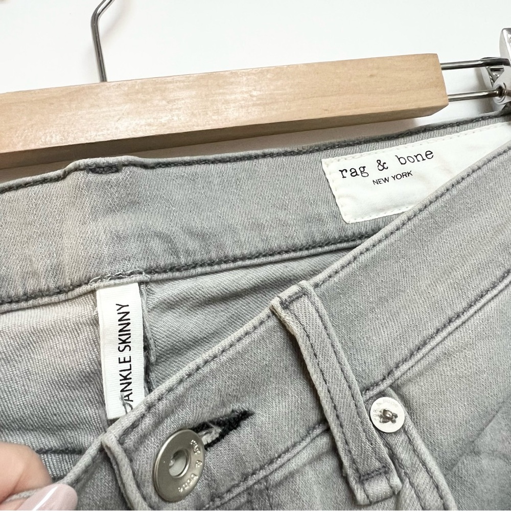 NWT Rag & Bone Slate Gray Ankle Length Skinny Jeans Raw Fray Hem Size 29 $228 - Picture 5 of 11